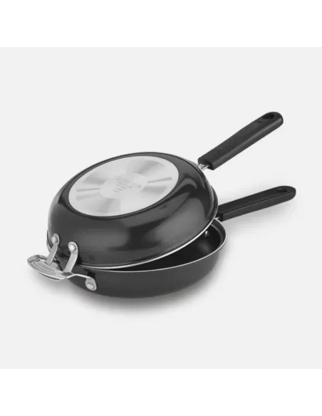 Set De Sartenes Entrelazados Cuisinart 2pz Antiadhrente Ceramica Negro