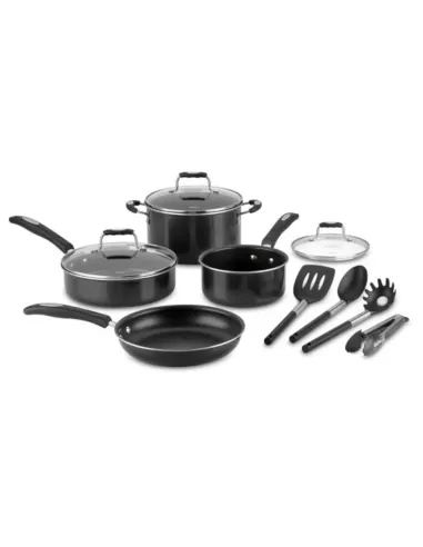 Set De Piezas De Cocina Cuisinart 11pcs Ollas Y Accesorios Antiadherentes-Negra