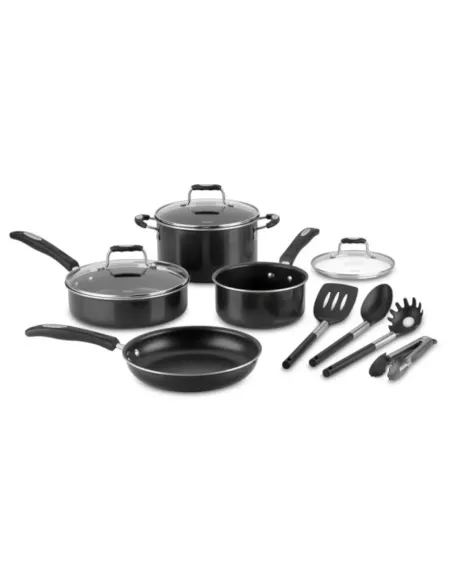 Set De Piezas De Cocina Cuisinart 11pcs Ollas Y Accesorios Antiadherentes-Negra