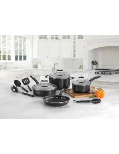 Set De Piezas De Cocina Cuisinart 11pcs Ollas Y Accesorios Antiadherentes-Negra