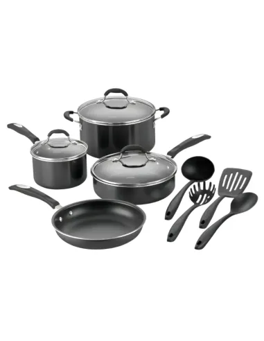 Set De Piezas De Cocina Cuisinart 11pcs Ollas Y Accesorios Antiadherentes-Negra