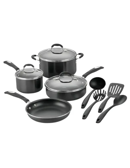 Set De Piezas De Cocina Cuisinart 11pcs Ollas Y Accesorios Antiadherentes-Negra