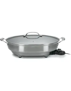 Sarten Electrico Cuisinart 1500w Antiadherente Acero Inox. Ctrl Temperatura Tapa Transparente