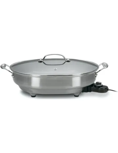 Sarten Electrico Cuisinart 1500w Antiadherente Acero Inox. Ctrl Temperatura Tapa Transparente