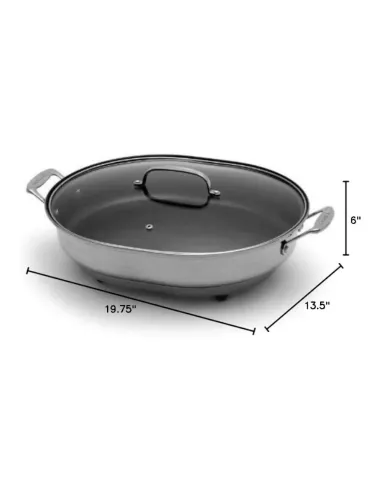 Sarten Electrico Cuisinart 1500w Antiadherente Acero Inox. Ctrl Temperatura Tapa Transparente