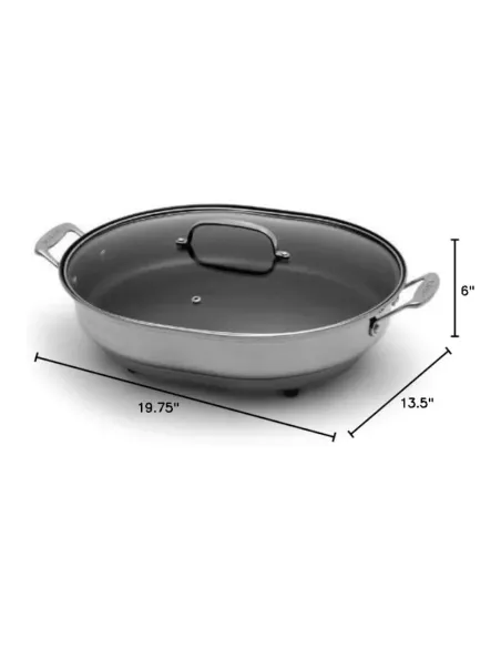 Sarten Electrico Cuisinart 1500w Antiadherente Acero Inox. Ctrl Temperatura Tapa Transparente