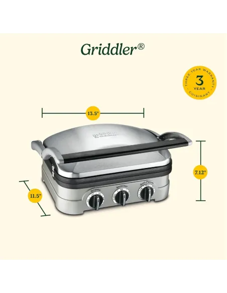 Sandwhichera Cuisinart Electrico Acero Inoxidable Antiadherente