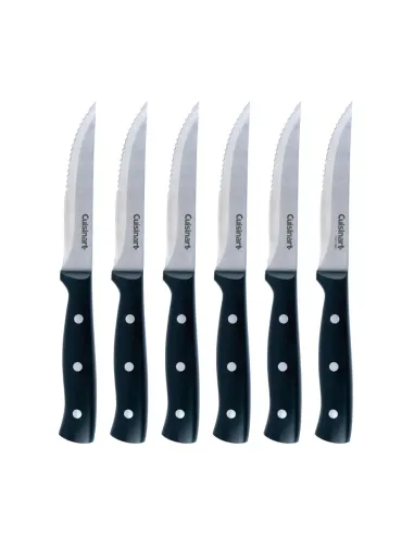 Set De Cuchillos Cuisinart Acero Inox. 6 Pcs Mango Ergonomico Negro
