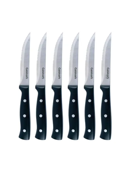 Set De Cuchillos Cuisinart Acero Inox. 6 Pcs Mango Ergonomico Negro