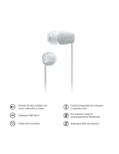 Audifonos Sony Alambrico 5mm Usb-C Microf. Integr. Blanco