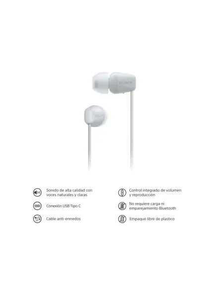 Audifonos Sony Alambrico 5mm Usb-C Microf. Integr. Blanco