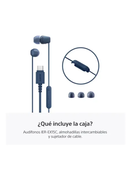 Audifonos Sony Alambrico 5mm Usb-C Microf. Integr. Azul