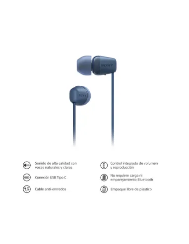 Audifonos Sony Alambrico 5mm Usb-C Microf. Integr. Azul