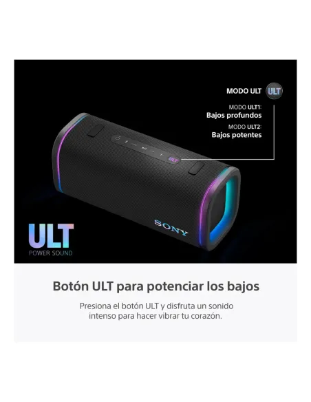 Parlante Sony Ult Field 5 Inalambrico Ip66 Y Ip67 Bluethoo 5,7 Luces Negro