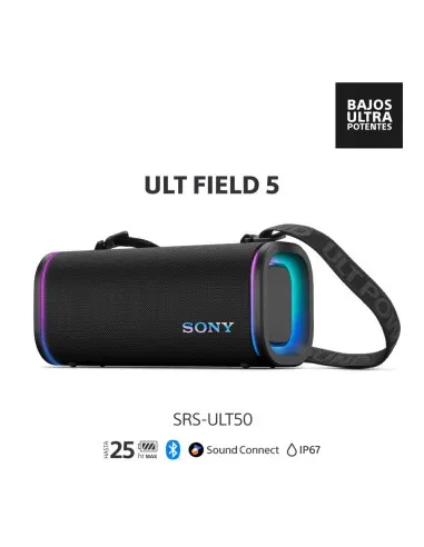 Parlante Sony Ult Field 5 Inalambrico Ip66 Y Ip67 Bluethoo 5,7 Luces Negro