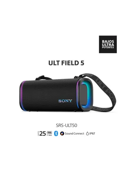 Parlante Sony Ult Field 5 Inalambrico Ip66 Y Ip67 Bluethoo 5,7 Luces Negro