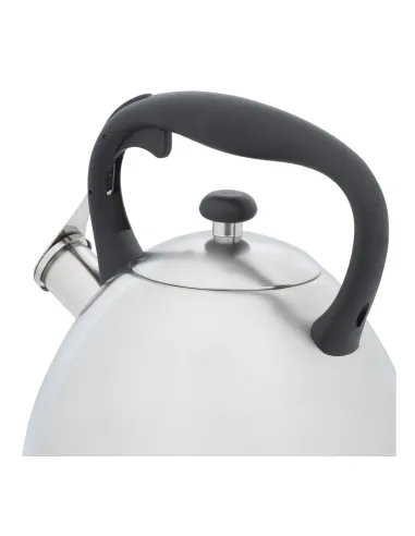Tetera Clasica Resto Con Silbador 2.7 Lts Acero Inoxidable Induccion Blanca