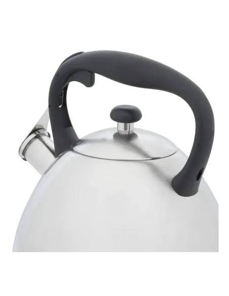 Tetera Clasica Resto Con Silbador 2.7 Lts Acero Inoxidable Induccion Blanca