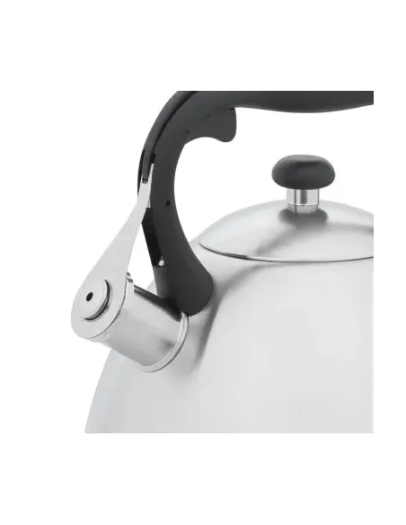 Tetera Clasica Resto Con Silbador 2.7 Lts Acero Inoxidable Induccion Blanca