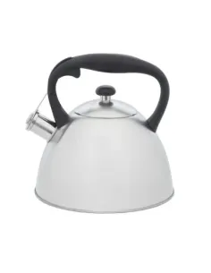 Tetera Clasica Resto Con Silbador 2.7 Lts Acero Inoxidable Induccion Blanca