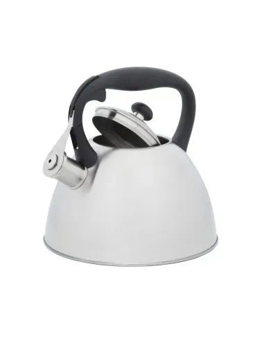 Tetera Clasica Resto Con Silbador 2.7 Lts Acero Inoxidable Induccion Blanca