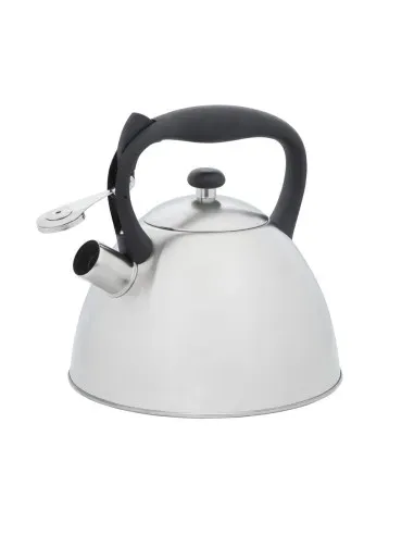 Tetera Clasica Resto Con Silbador 2.7 Lts Acero Inoxidable Induccion Blanca