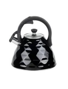 Tetera Clasica Resto Con Silbador 3.0 Lts Acero Inoxidable Induccion Negra 2