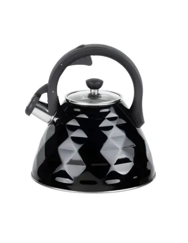Tetera Clasica Resto Con Silbador 3.0 Lts Acero Inoxidable Induccion Negra