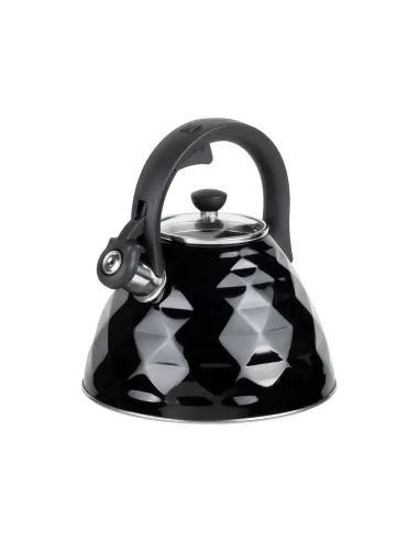 Tetera Clasica Resto Con Silbador 3.0 Lts Acero Inoxidable Induccion Negra