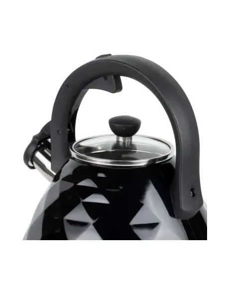 Tetera Clasica Resto Con Silbador 3.0 Lts Acero Inoxidable Induccion Negra