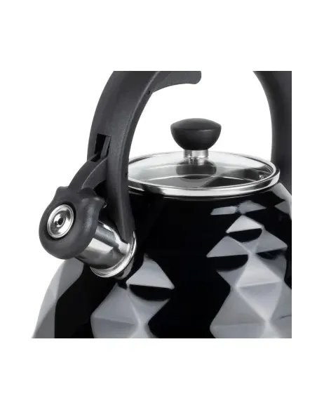 Tetera Clasica Resto Con Silbador 3.0 Lts Acero Inoxidable Induccion Negra
