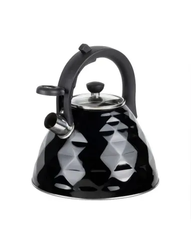Tetera Clasica Resto Con Silbador 3.0 Lts Acero Inoxidable Induccion Negra