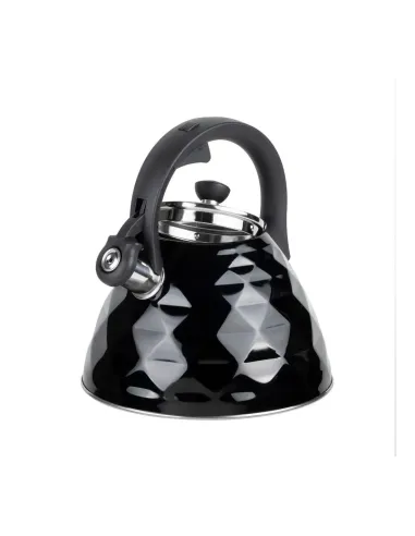 Tetera Clasica Resto Con Silbador 3.0 Lts Acero Inoxidable Induccion Negra