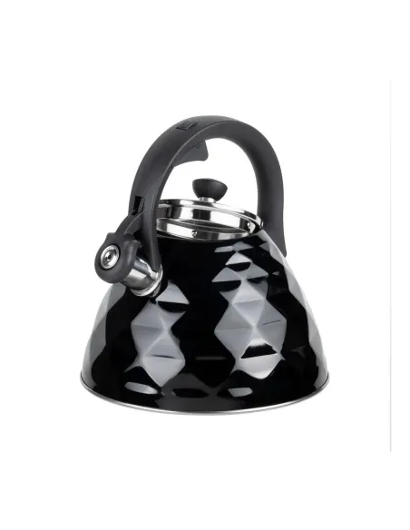Tetera Clasica Resto Con Silbador 3.0 Lts Acero Inoxidable Induccion Negra