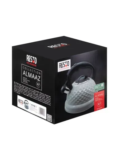 Tetera Clasica Resto Con Silbador 3.0 Lts Acero Inoxidable Induccion Gris