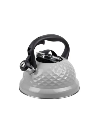 Tetera Clasica Resto Con Silbador 3.0 Lts Acero Inoxidable Induccion Gris