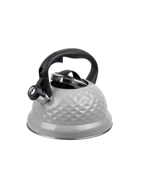 Tetera Clasica Resto Con Silbador 3.0 Lts Acero Inoxidable Induccion Gris