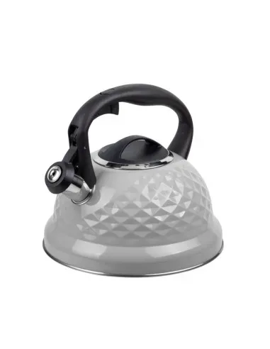 Tetera Clasica Resto Con Silbador 3.0 Lts Acero Inoxidable Induccion Gris