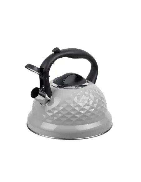 Tetera Clasica Resto Con Silbador 3.0 Lts Acero Inoxidable Induccion Gris