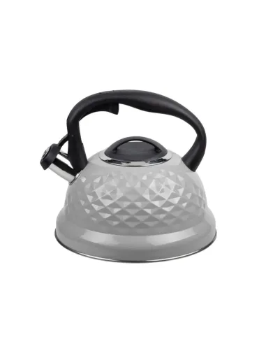 Tetera Clasica Resto Con Silbador 3.0 Lts Acero Inoxidable Induccion Gris