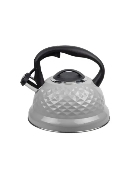 Tetera Clasica Resto Con Silbador 3.0 Lts Acero Inoxidable Induccion Gris