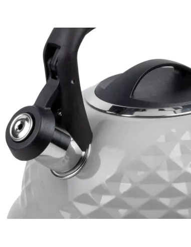 Tetera Clasica Resto Con Silbador 3.0 Lts Acero Inoxidable Induccion Gris
