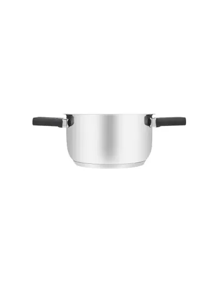 Olla Resto 1.6lts Asas Plegables-Tapa Vidrio Templado 16 Cm Induccion Acero Inox