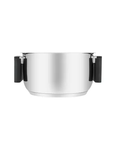 Olla Resto 1.6lts Asas Plegables-Tapa Vidrio Templado 16 Cm Induccion Acero Inox