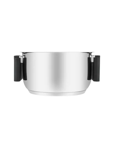 Olla Resto 1.6lts Asas Plegables-Tapa Vidrio Templado 16 Cm Induccion Acero Inox