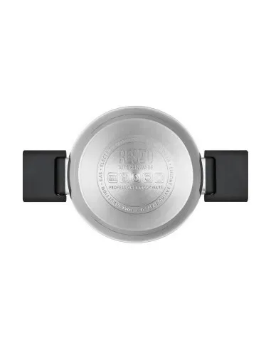 Olla Resto 1.6lts Asas Plegables-Tapa Vidrio Templado 16 Cm Induccion Acero Inox