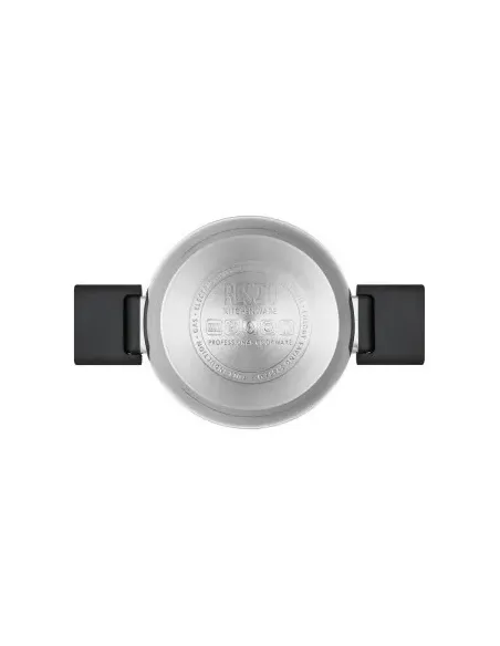 Olla Resto 1.6lts Asas Plegables-Tapa Vidrio Templado 16 Cm Induccion Acero Inox