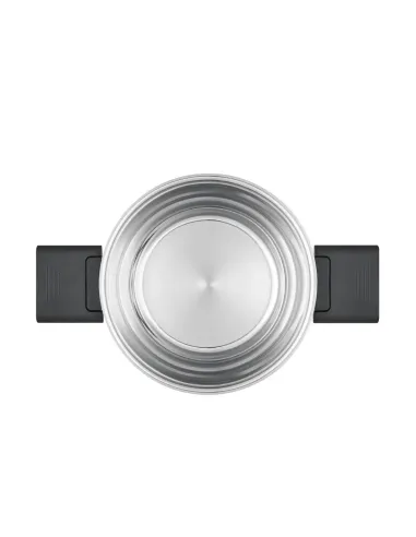 Olla Resto 1.6lts Asas Plegables-Tapa Vidrio Templado 16 Cm Induccion Acero Inox