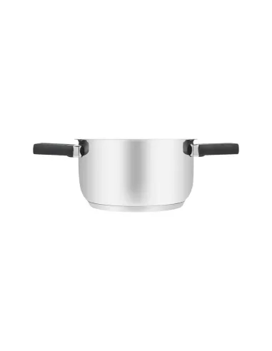 Olla Resto 5,8 Lts Asas Plegables-Tapa Vidrio Templado 24 Cm Induccion Acero Inox
