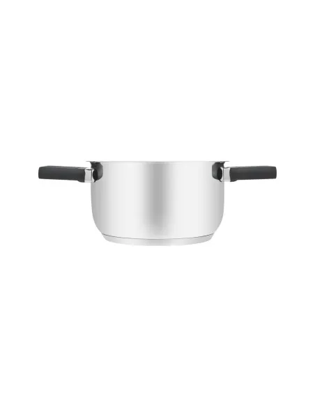 Olla Resto 5,8 Lts Asas Plegables-Tapa Vidrio Templado 24 Cm Induccion Acero Inox